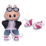 3.8cm Doll Canvas Leather Shoes For labubu 17cm Doll Clothes Accessories Girl's Toys Gift