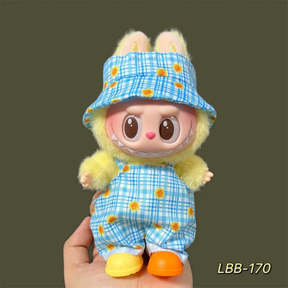 Fashion Clothes Ropa Labubu Clothes Outfit Doll Accessories For 15/17cm Labubu V2 V1 Plush Doll's Suspenders Suit