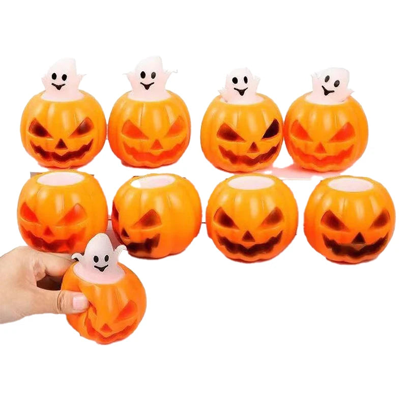 1/4/8PCS Halloween Pumpkins Stress Balls Slow Rebound Sensory Toys Trick Decompress Pumpkin Fidget Toys Party Favors Kids Adults