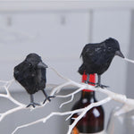6-18Pcs Halloween Crow Decors Fake Crow Decors Artificial Crows Black Feather Crows Lifelike Ravens Halloween Party Decoration