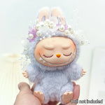 Bow Dress For 17cm Ropa Labubu Mini Doll Clothes Matching Pearl Hair Accessory Fahion Style Labubu V2/V3