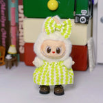 Doll Clothes For LABUBU Frog Set Jumpsuit Kawaii Fisherman Hat 2PCS/Pack Plush Cotton Doll Dress Up Game Decoration