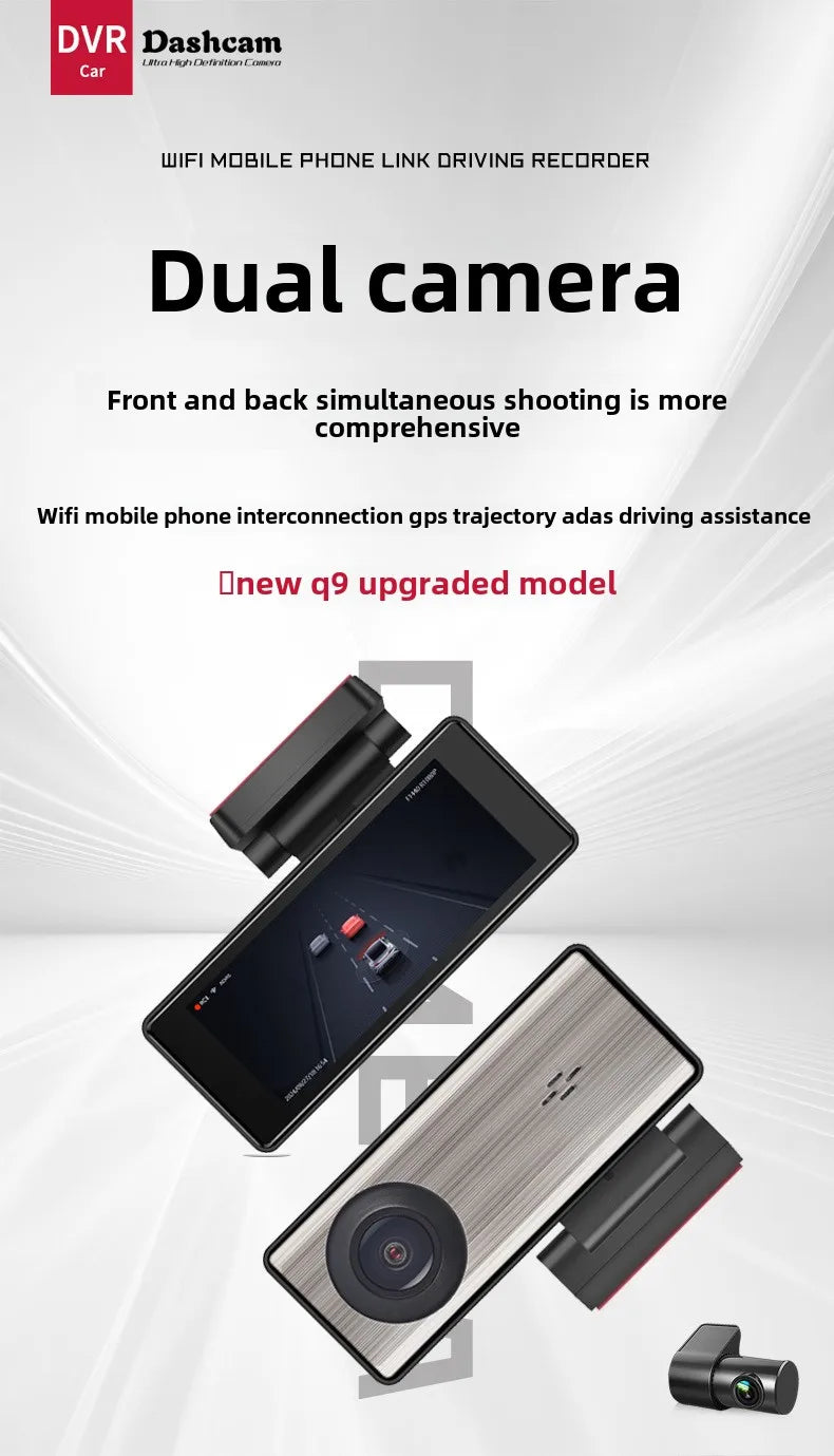 4K HD Dual Lens Dash Cam Car DashCam 3.16 IPS Screen 2K 1080P Camera Recording WiFi GPS Parking Monitoring ADAS Loop Recording