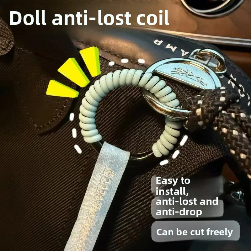 Labubu Anti Drop Buckle Silicone Rope Keychain Protection Ring Colorful Winding Fixed Anti Drop