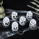 6pcs Halloween Led Ghost Pumpkin Candle Light Glowing Lamp Halloween Party Home Bar Decoration Haunted House Horror Props