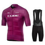 Cube Cycling Jersey Set – Men’s Summer Short Sleeve Bike Shirt & Padded Bib Shorts, Road & MTB Bicycle Clothing Maillot Ciclismo