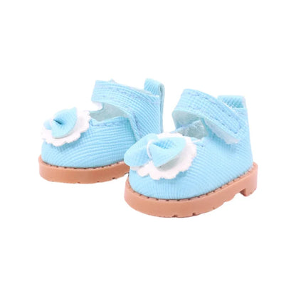 3.8cm Doll Shoes Solid Color Pop Lace up Canvas Shoe PU Shoes For 17cm Labubu Doll Clothes Accessories,Girl's Toys Clothing Gift