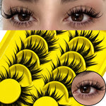 GROINNEYA Manga Lashes Cat Eye Lashes 3D Natural False Lashes Fluffy Soft Cross Wispy Natural Eyelash Extension Makeup