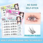 Upgraded Sunflower False Eyelashes No Glue Fake Lashes  Natural Reusable Band-Free Lashes Manga Lash Makeup Korean