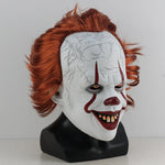 Horror Pennywise Joker Mask Cosplay Scary Creepy Evil Demon Clown Killers Latex Helmet Halloween Carnival Party Costume Props