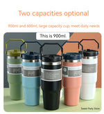 20oz/30oz Stainless Steel Thermos Mug With Straw Keeps Cold and Heat Thermal Mug Tumbler Outdoor Sports Thermal Water Bottle