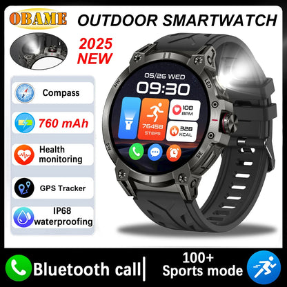 Xiaomi 760mAh Large Battery Outdoor Smart Watch Men 1.85 inch HD Screen GPS Compass Bluetooth Call IP68 Waterproof Smartwatch