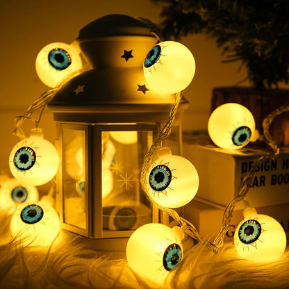 3 6M Pumpkin Horror Eyeballs LED String Lights Portable USB 20 40 Leds Halloween Party Decoration For Home bar Atmosphere Decor