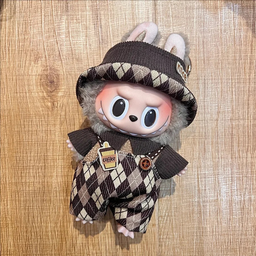 New Labubu Clothing Popular New Products Fashion Velcro 17cm Doll Cute Dress Casual Set Skirt Plush Toy Clothing