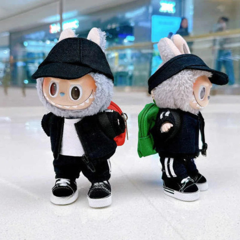 Fashion Sports Clothing for 15/17cm Labubu Doll Peaked Cap Suit Ropa Labubu Outfit Accessories