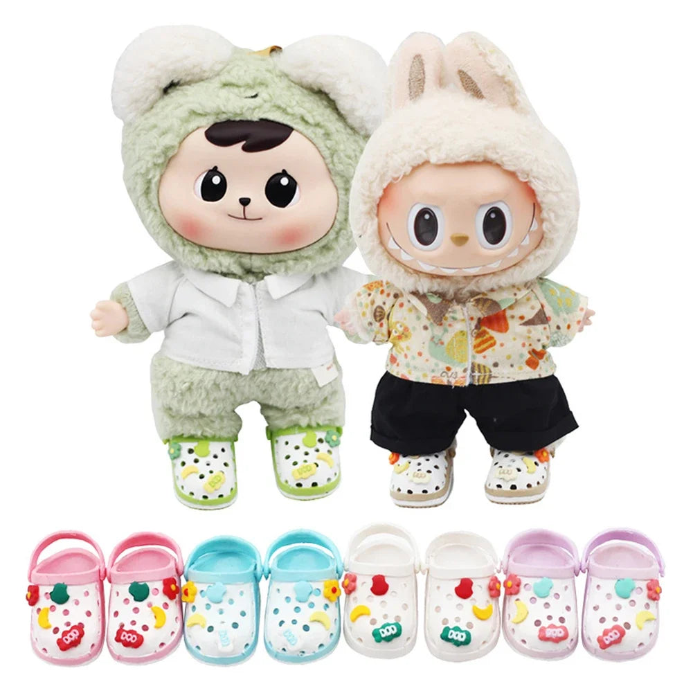 For LABUBU 3.0 Slipper Shoes Suitable for 17cm Cotton Dolls Shoes Boots Toys Casual Sports Shoes Dolls Accessories DIY Doll Toys