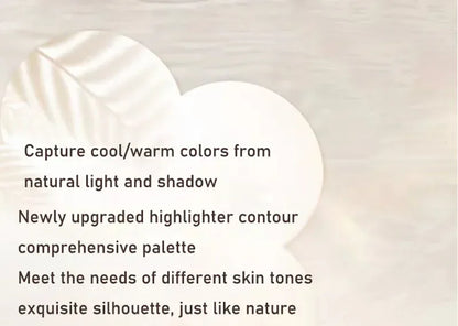 Judydoll Highlighter Contour Bronzer Palette Nude Makeup Natural Facial 3D Nose Shadow Long-Lasting Waterproof Cosmetics Makeup