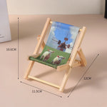 Doll'S Chair Outfit Accessories For Ropa Labubu 10cm cotton doll Summer vacation Wooden beach reclining camping chair ornament