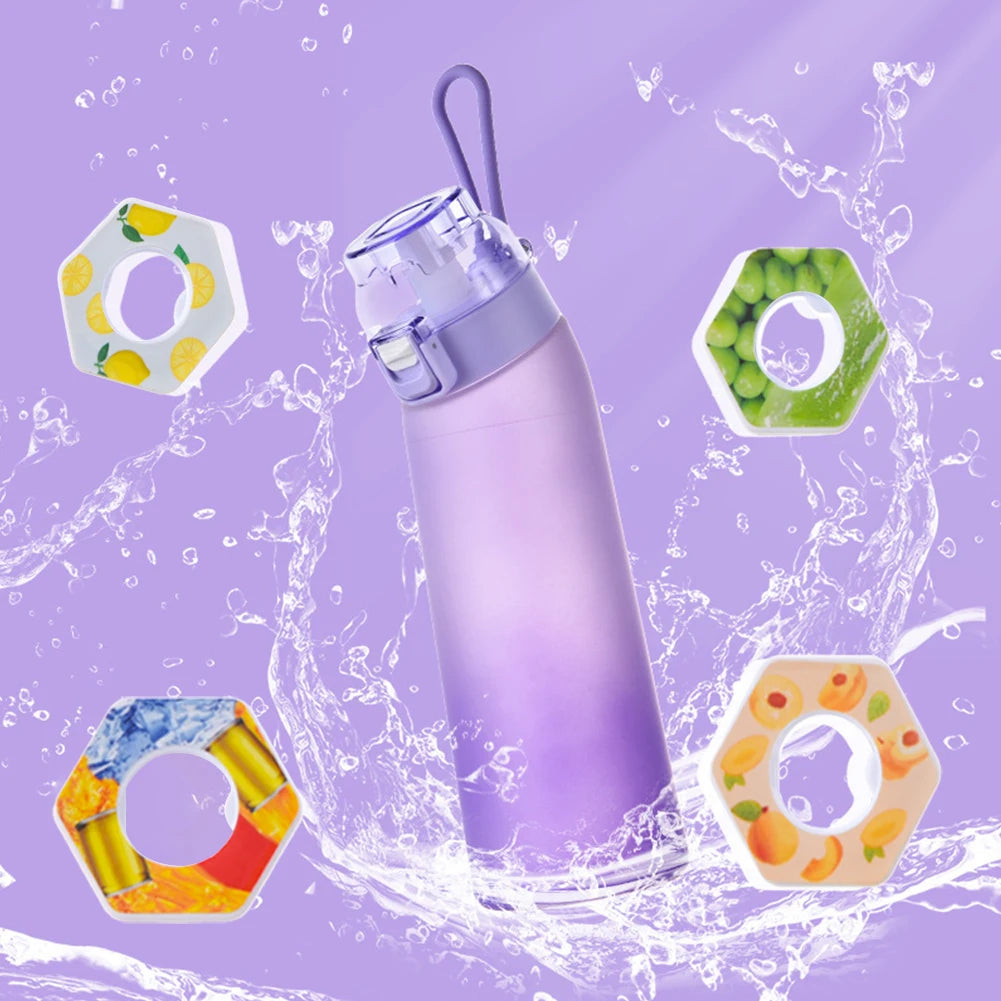 650ML Scent Flavored Water Bottle Scent Water Cup Sports Bottle with 7 Flavor Pods Air Water Up Bottle for Travel Hiking