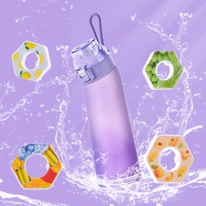 650ML Scent Flavored Water Bottle Scent Water Cup Sports Bottle with 7 Flavor Pods Air Water Up Bottle for Travel Hiking