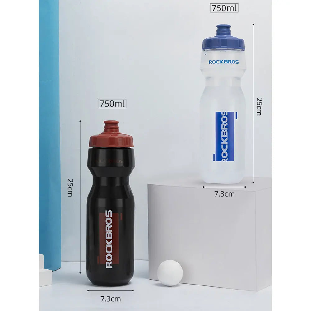 ROCKBROS Cycling Water Bottle+Water Bottle Holder 2-Piece Set -750ml Sports Water Bottle+Integrated Molded Water Bottle Holder