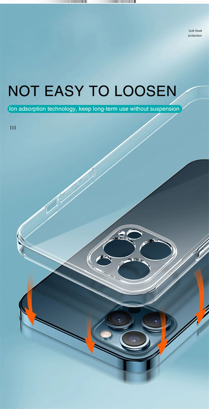 Ultra Thin Clear Phone Case For iPhone 11 12 13 14 15 16 17 Pro X XR XS Max Mini 7 8 Plus Silicone Soft Transparent Back Cover