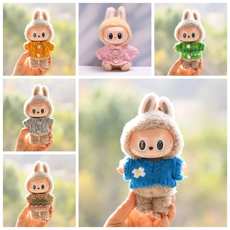 17cm Cute Mini Plush Doll'S Clothes Outfit Accessories For Korea Kpop Exo Labubu Idol Dolls Sweater Clothing DIY Kids Girl Gift