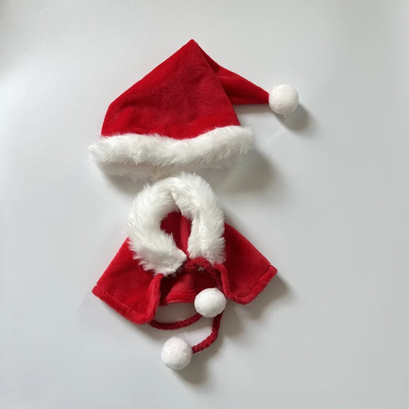 17cm LABUBU Christmas Santa Outfit - Gen1-3 Doll Clothes Set for Vinyl Figures, Festive Santa Costume with Accessories