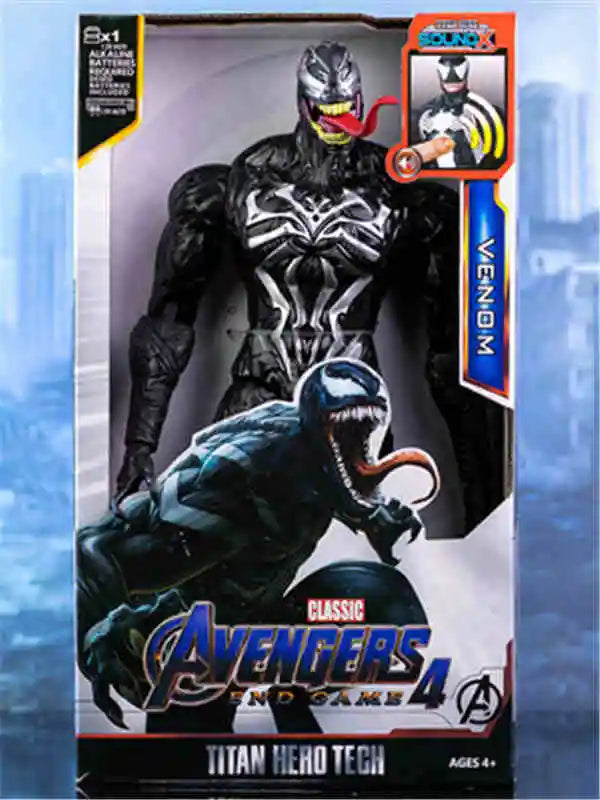 Action Toy 30cm Marvel Avengers Toy Thanos Hulk Spiderman Iron Man Captain America Thor Black Panther With Sound And Light