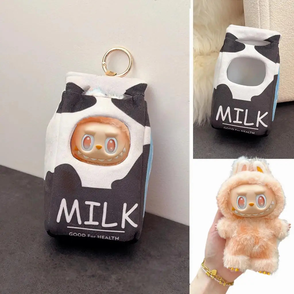 Instant Noodle Bucket Clothes For Labubu doll outfit corn milk box Travel Style Kid Toy Gift no doll