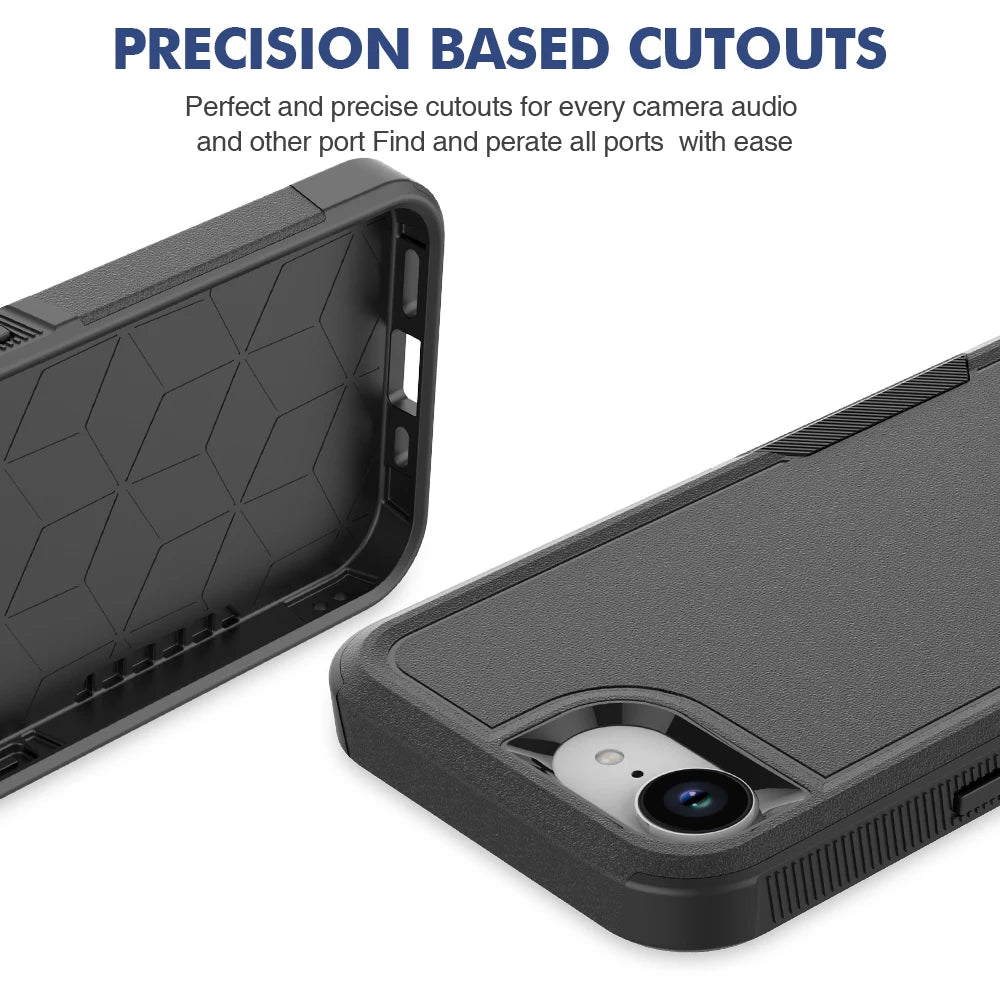 New TPU/PC Case for iPhone 16e / 16 Pro Max - Military Grade Shockproof Phone Cover Hybrid Armor Dual Layer Protection Shell