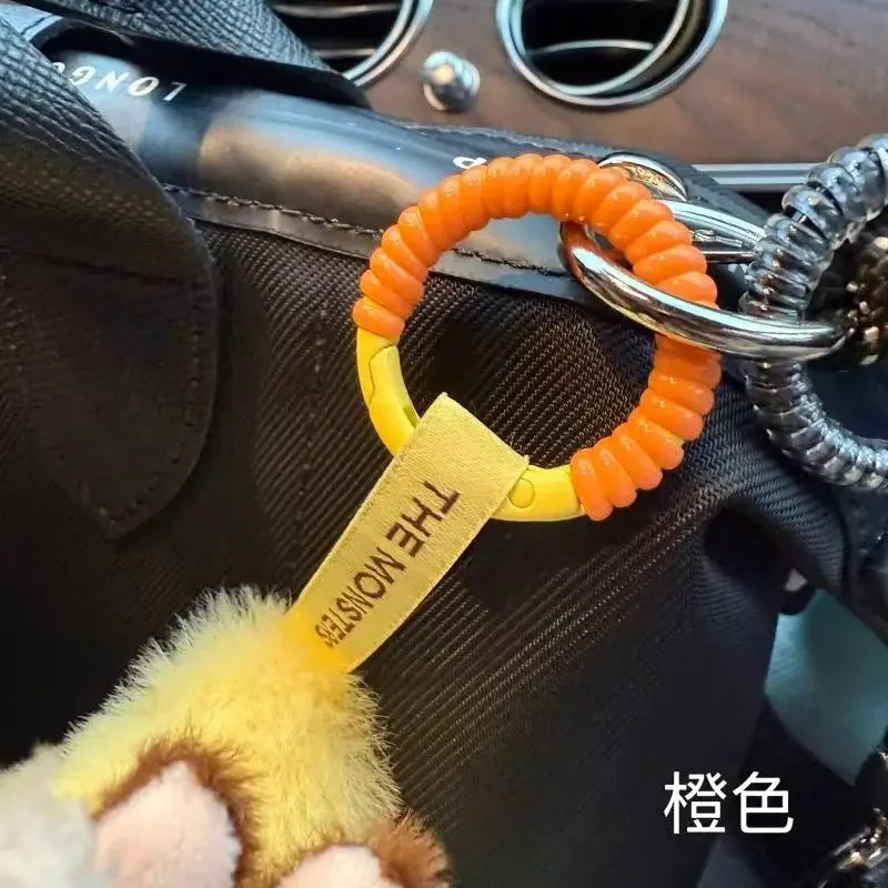 2Pcs/Lot Labubu Anti Drop Buckle Silicone Rope Keychain Protection Ring Colorful Winding Fixed Anti Drop