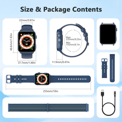 New 2025 Blackview R30 Max Smartwatch with LED Flashlight 1.91'' TFT Screen Health Monitor Bluetooth Watches for Men Women Gifts