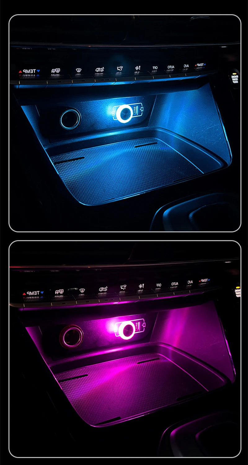 Car USB Ambient Light Mini LED Decorative Atmosphere Lamps for Auto Interior Environment Light Computer Portable Light Plug Play