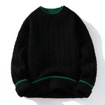 Autumn Winter Men's Warm Knit Pullovers Fashion O-Neck Patchwork Casual Knitted Sweater Men Youthful Vitality Sweaters
