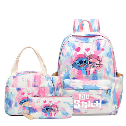 3Pcs/set Disney Lilo Stitch Backpack for Boy Girl Teenager Student Back To School Schoolbag Lunch Bag Women lovely Rucksack Gift