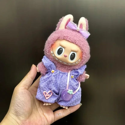 Mini Plush Doll'S Clothes Outfit Accessories For Korea Kpop Exo 15-17cm Labubu Idol Overalls set Clothing Gift