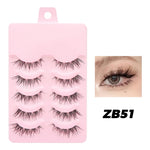 DINGSEN Fake Eyelash Anime Lashes 5 Pairs Little Devil Eyelashes Natural Daily Makeup Manga Eyelashes Clear Band Eyelashes