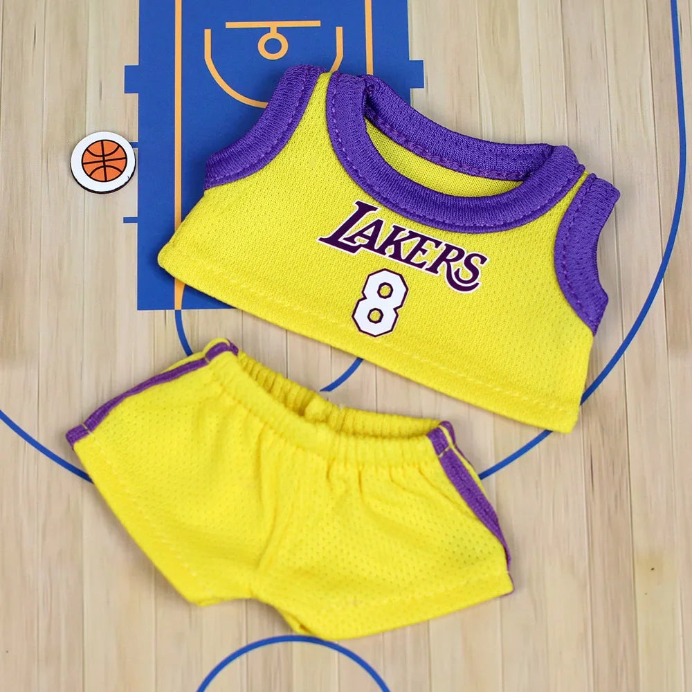 For 17cm Labubu Football Basketball Size 10 Clothing V1V2 Labubu Doll Size 7 Vinyl Pendant Doll Clothing DIY Sportswear Boy Toy