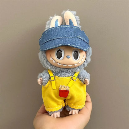 For 15/17cm Labubu V1 V2 Doll Clothing Fashion Hoodie and Pants Set Korean Idol Trendy DIY Doll Clothing Accessories Toy Gift