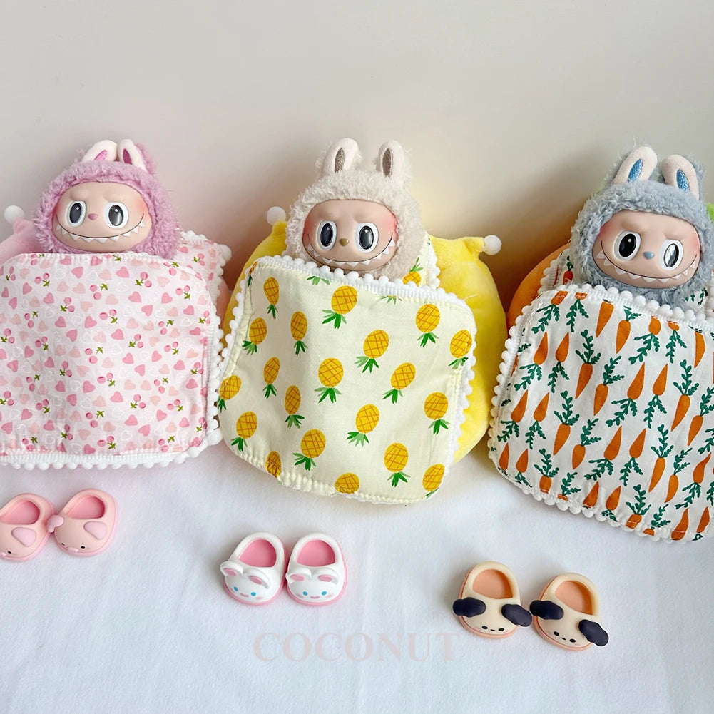Doll Bed Sleeping Bag For 17cm Ropa Labubu Plush Toy & Accessories Cute Set Home Warmth Girl Gift