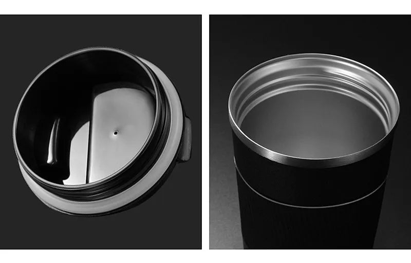 380ml/510ml Double Stainless Steel 304 Coffee Thermos Mug Leak-Proof Non-Slip Car Vacuum Flask Travel Thermal Cup Water Bottle