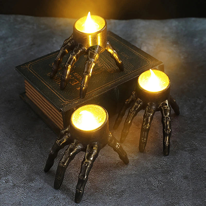 New Halloween Skull Lantern Atmosphere Setting Props Skeleton Foot Night Light Halloween Party Decoration LED Candle Light