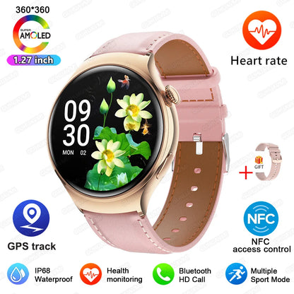 2025For HUAWEI Smart Watch Women GPS Trajectory Heart Rate Blood Pressure NFC Bluetooth Call 1.27inch AMLOED Smartwatches Ladies