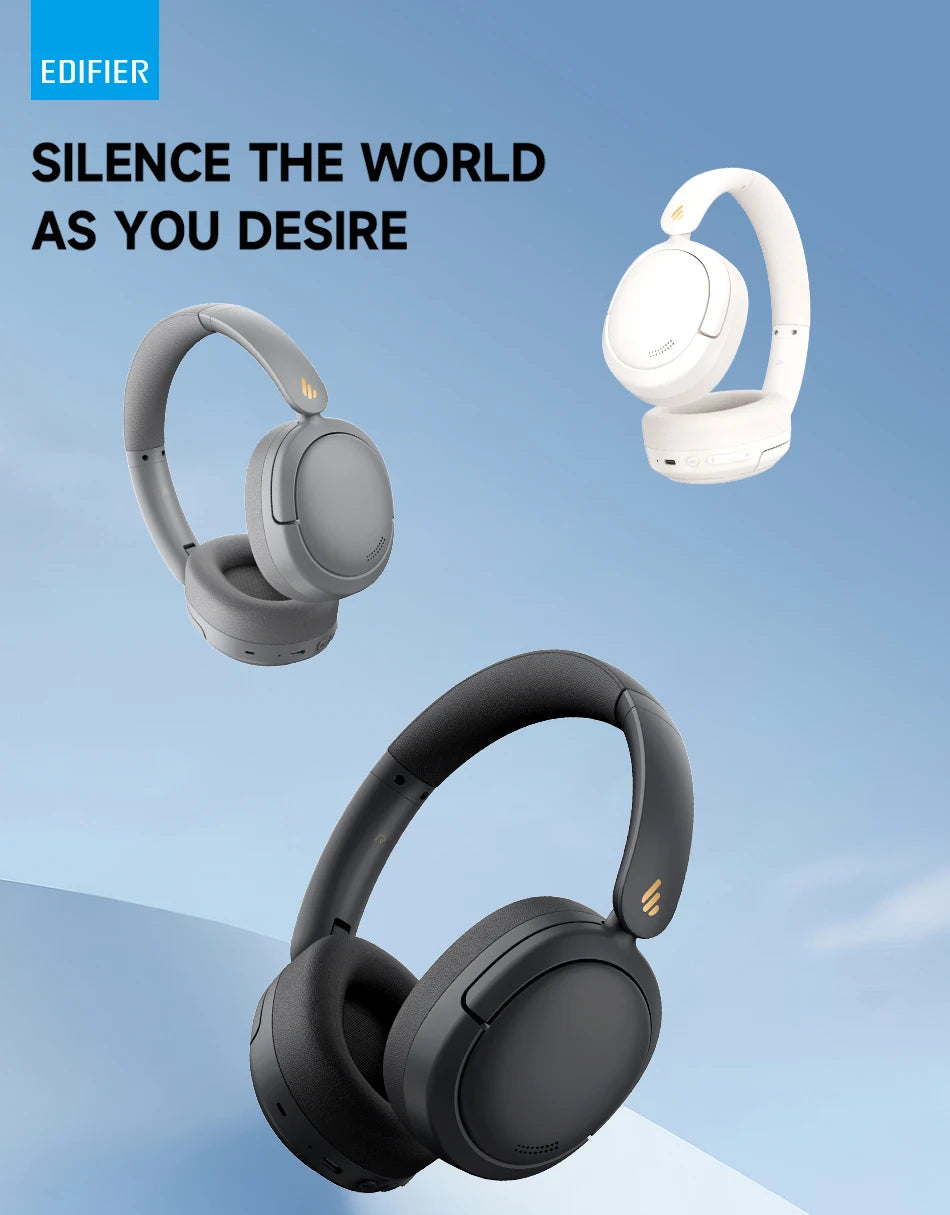 Edifier W800BT Pro Wireless Headphones Bluetooth 5.4 Over-ear Headset -44dB Active Noise Cancelling Hi-Res Audio 45H Playtime