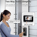 4 Inch Digital Door Viewer Smart Home Peephole Doorbell Camera PIR Motion Detection Night Vision Video Doorbell 2.4Ghz Wireless