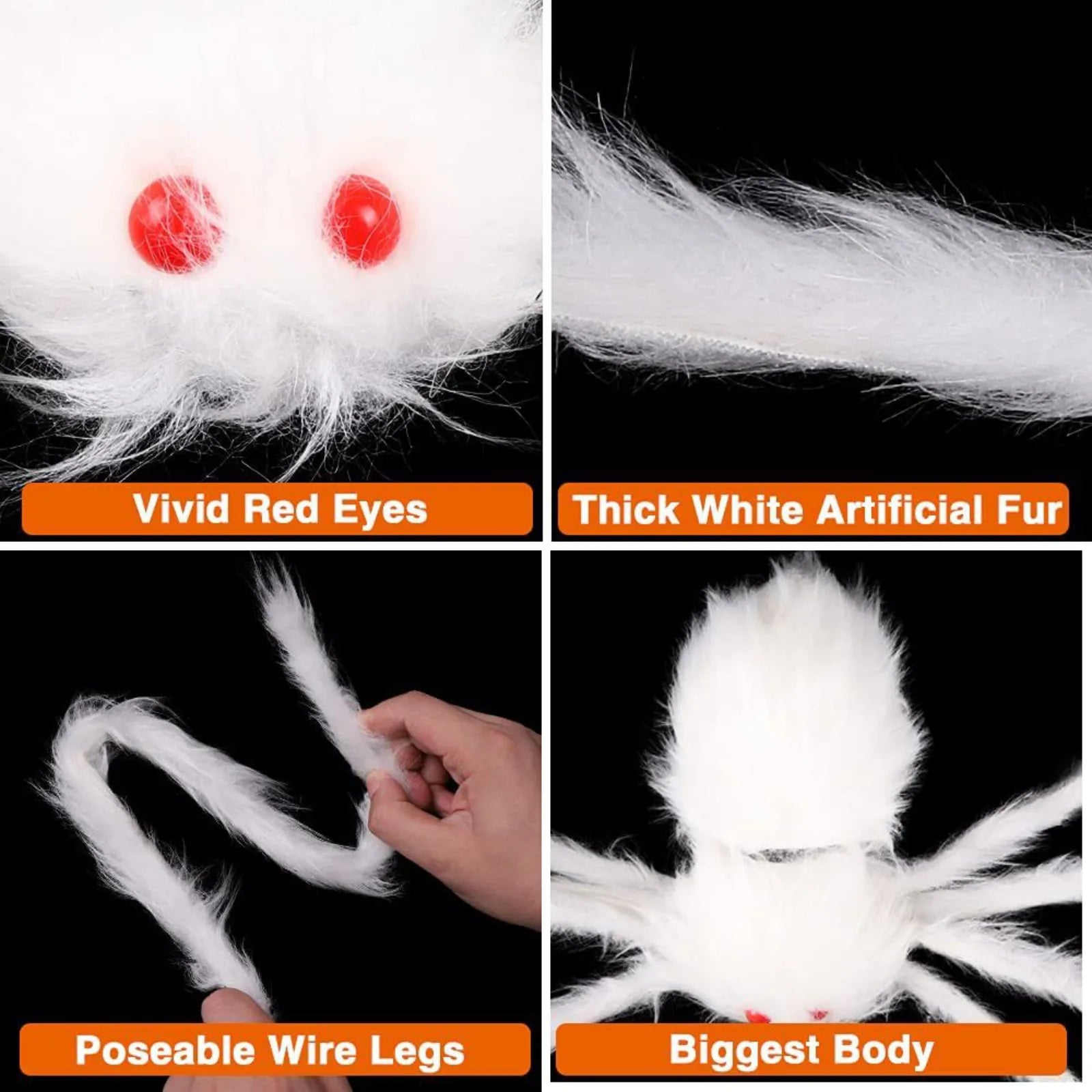 Halloween Party Big Plush Spider Horror Halloween Decoration Party Prop Outdoor Truly Terrifying White Giant Spider Plush Prop