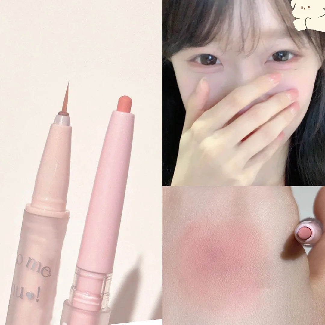 Sweetmint Mulitfuntiona Double Ended Lying Silkworm Pencil Highlighter Makeup Pen Nude Liquid Contour Liner Eye Brightener Stick