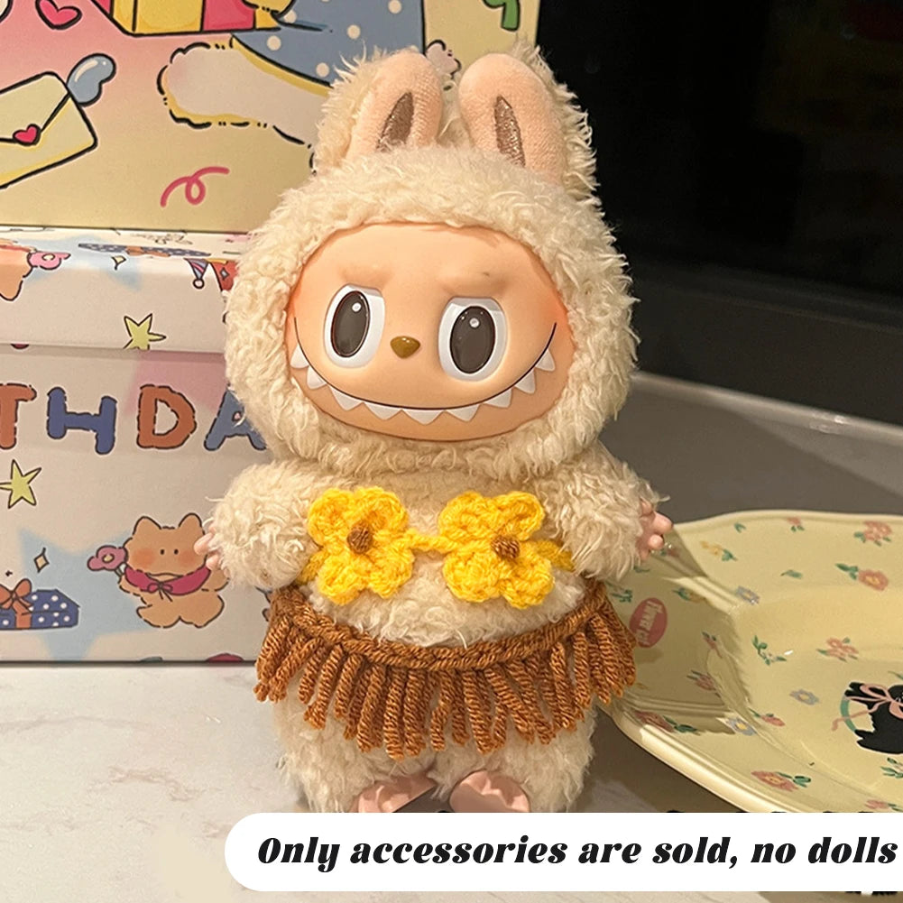 Lovely Bikini Bib Headband For Labubu 3.0 Big Into Energy Series Swimsuit Labubu Sexy Bikini Set Labubu Clothes