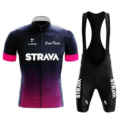 Strava Fietset voor Heren – Shirt & Bibshorts, Sneldrogend en Ademend